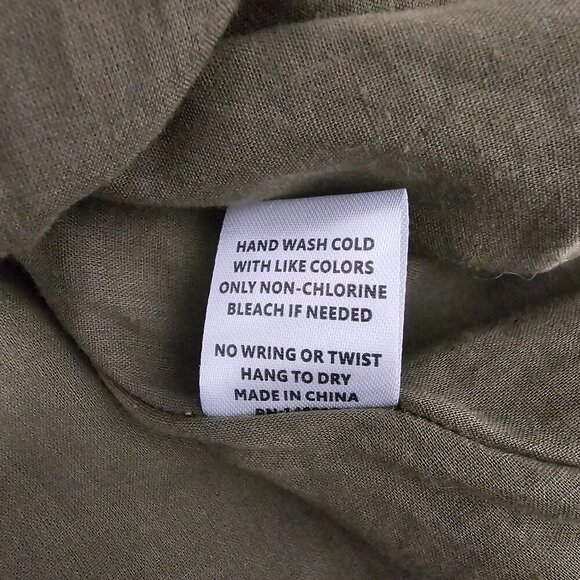 Lost & Wander Baja New Tie Waist Flutter Short Sleeve V Neck Olive Dress - Picture 12 of 12